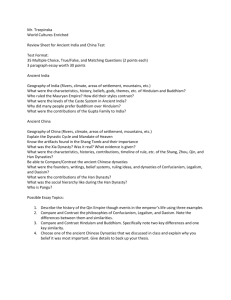 Mr. Trzepinska World Cultures Enriched Review Sheet for Ancient