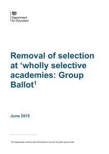 Model ballot document for grammar schools: group ballot
