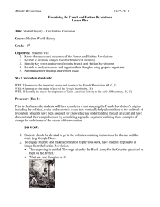 Lesson Plan - French and Haitian Revolution Essay