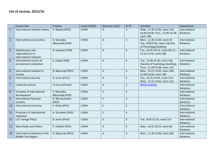 List of courses, 2015/16