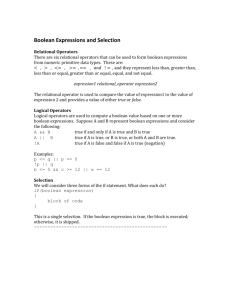 An Overview of Boolean Expressions