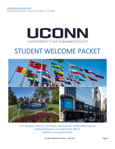 STUDENT WELCOME PACKET - MS in Business Analytics