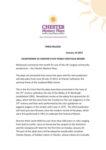 PRESS RELEASE January 14 2013 COUNTDOWN TO CHESTER`S