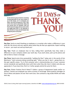 Day Eight: Write a hand-written thank you note for an employee or