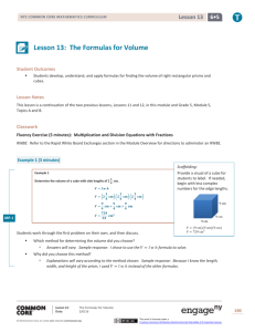 Grade 6 Mathematics Module 5, Topic C, Lesson 13