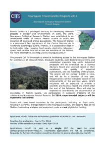 Call for Research Proposals - Station des Nouragues