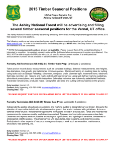 Ashley National Forest has its headquarters in Vernal, Utah. The