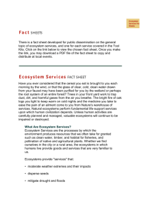 Ecosystem Services Fact Sheet