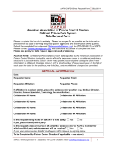 AAPCC NPDS Data Request Form
