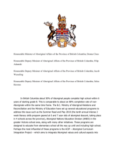 British Columbia Aboriginal Affairs Paper
