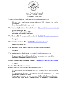 Inter-Fraternity Council General Council Agenda September 26th