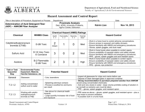 Hazard Assessment Example - AFNS Safety