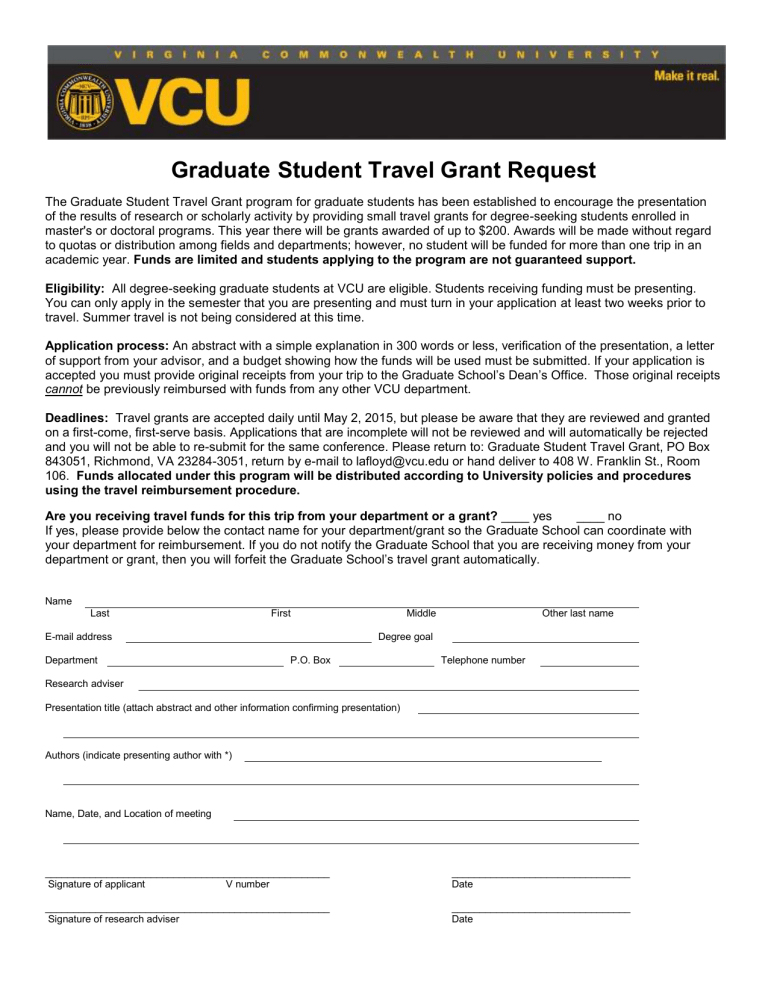 asu graduate college travel grant