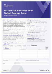 IES Teacher-Led Innovation Fund Concept Form - M*ori