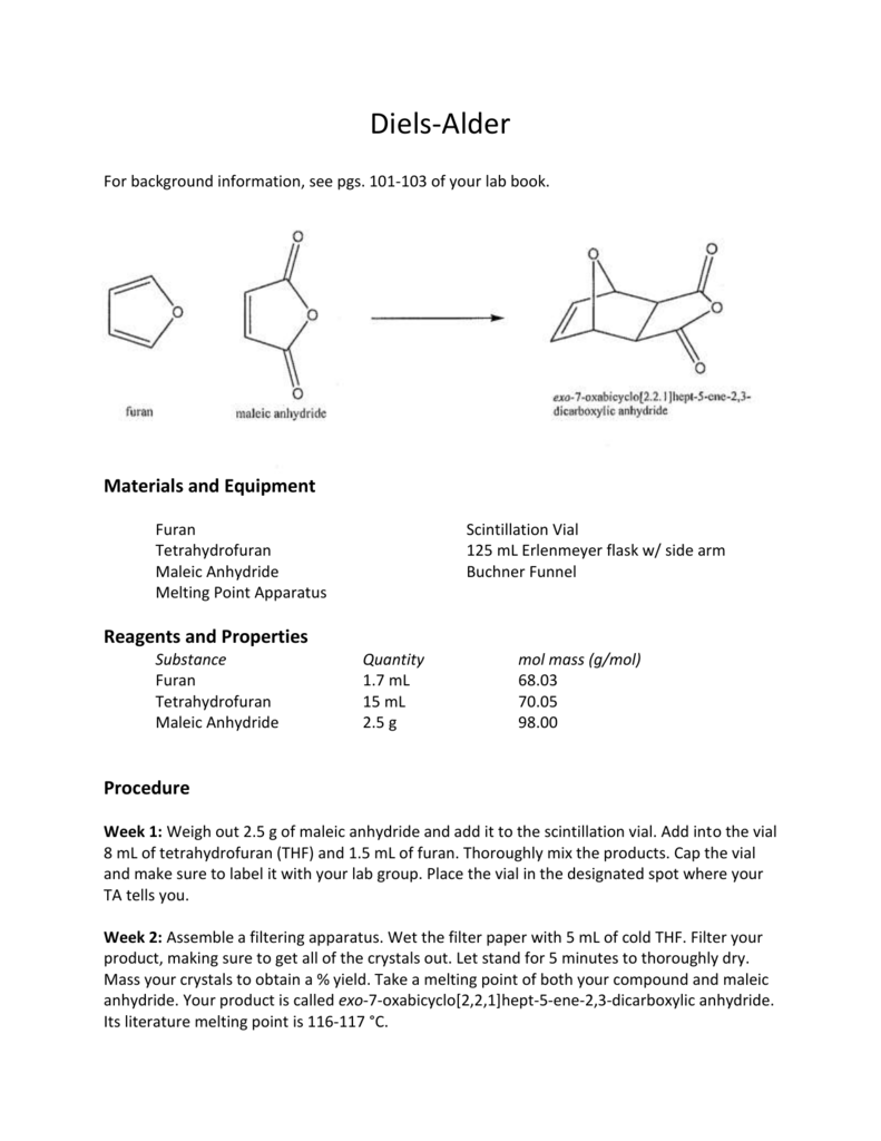 diels alder reaction of cyclopentadiene with maleic anhydride lab report