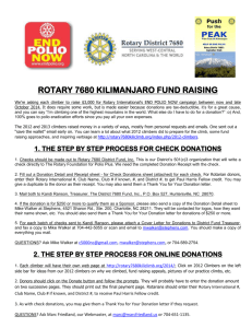 Fund Raising – Helpful Hints - Rotary 7680 Kilimanjaro Climb for Polio