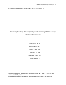 Optimizing Inhibitory Learning in IE RUNNING HEAD: OPTIMIZING