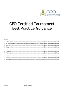 Best Practice Guidance - Golf Environment Organization