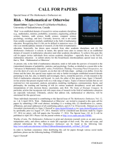 TME Risk SI Call for Papers ()