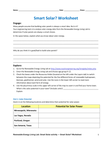 Smart Solar Worksheet