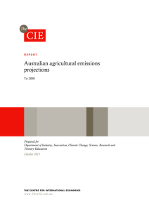 Australian Agricultural Emissions Projections to 2050