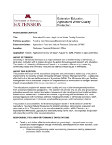 Extension Educator, Agricultural Water Quality Protection