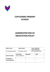 Administration Of Medication Policy