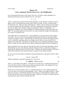 Lab 1 continued: Electric Force Law—the Modification