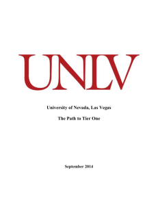 The Path to Tier One - University of Nevada, Las Vegas