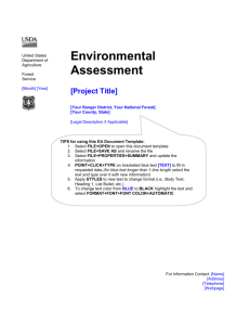 The EA Template - USDA Forest Service