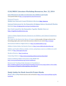 CCAS/MEOC Literature Workshop Resources, Nov. 22, 2014