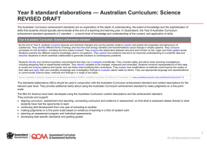 Year 8 standard elaborations Australian Curriculum: Science