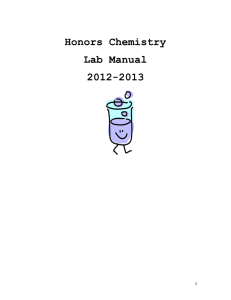 Honors Chemistry Lab Manual