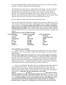 Macbeth Cause And Effect Chart