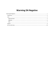 Warming DA Negative - Open Evidence Archive