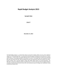 Rapid Budget Analysis 2013