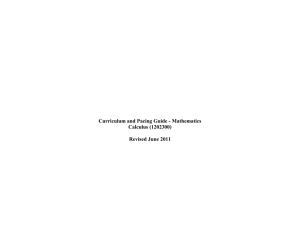 Curriculum and Pacing Guide - Mathematics Calculus (1202300)