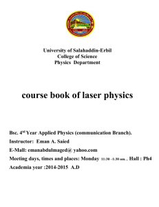 Laser - College of Science