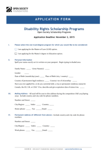Disability Rights Scholarship Program Application Form