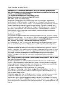 Essay Planning Template for PY4 gender bias