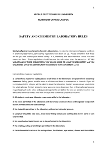 Safety and Chemistry Laboratory Rules - METU NCC