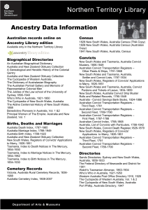 Northern Territory Library Ancestry Data Information Australian