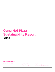 Gung Ho! Pizza Sustainability Report