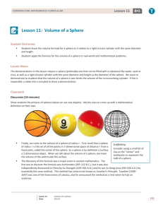 Volume of a Sphere