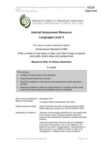 Level 3 Languages internal assessment resource