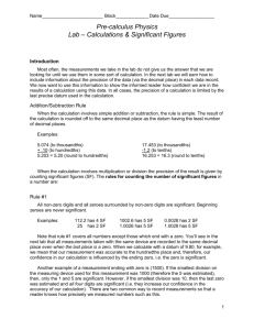 Practice: Calculations and Significant Figures