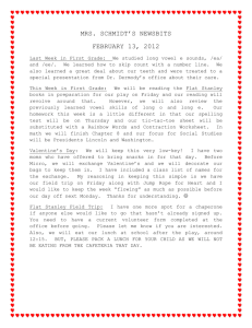 MRS. SCHMIDT`S NEWSBITS FEBRUARY 13, 2012 Last Week in