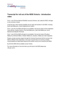 Transcript for Roll out of the NDIS Victoria