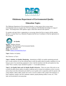 DEQ Speakers and Educational Topics