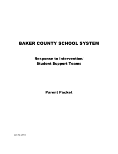 BAKER COUNTY SCHOOLS Response to Intervention (RTI)